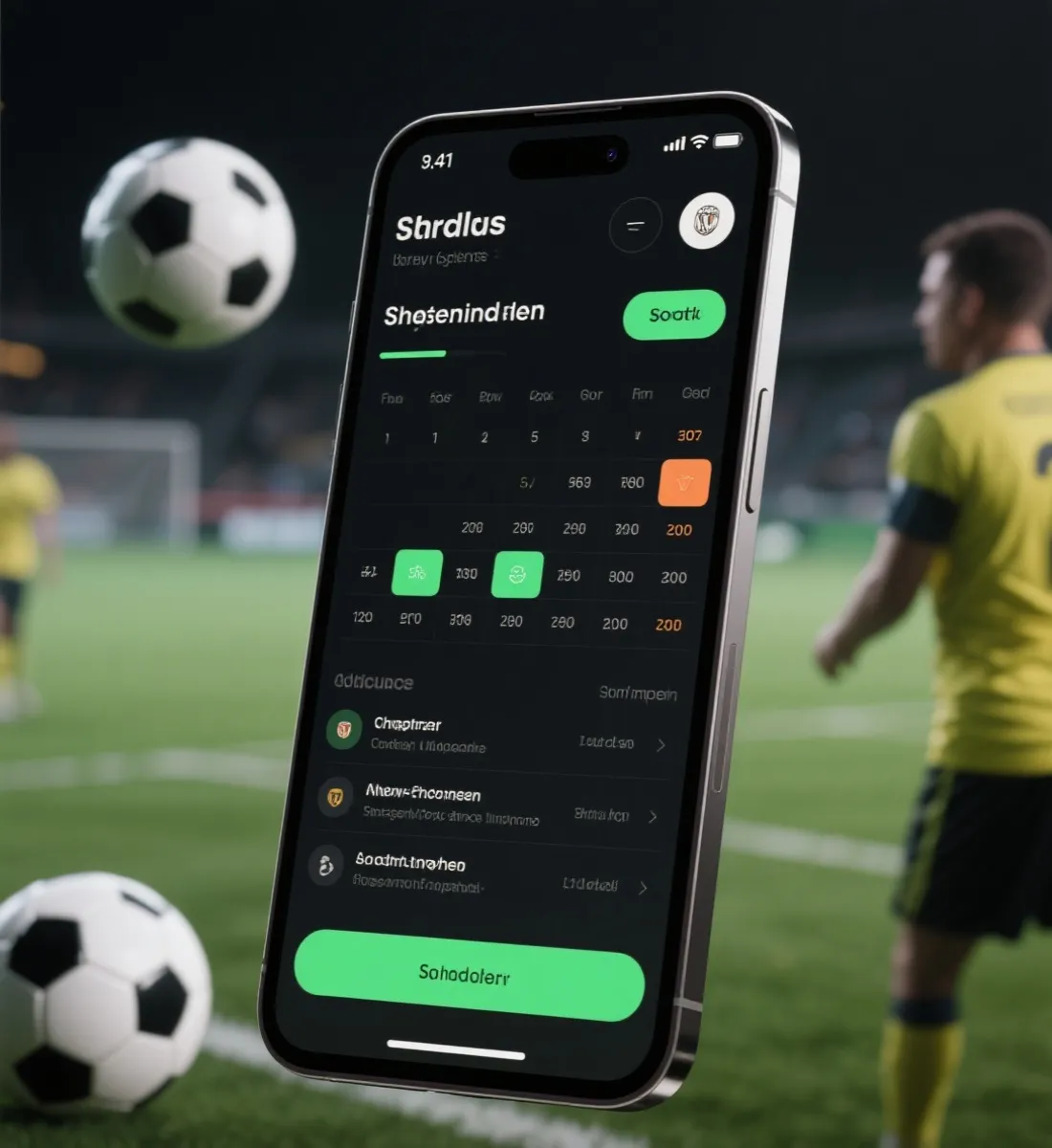 手機查看世界盃賽程與直播示意